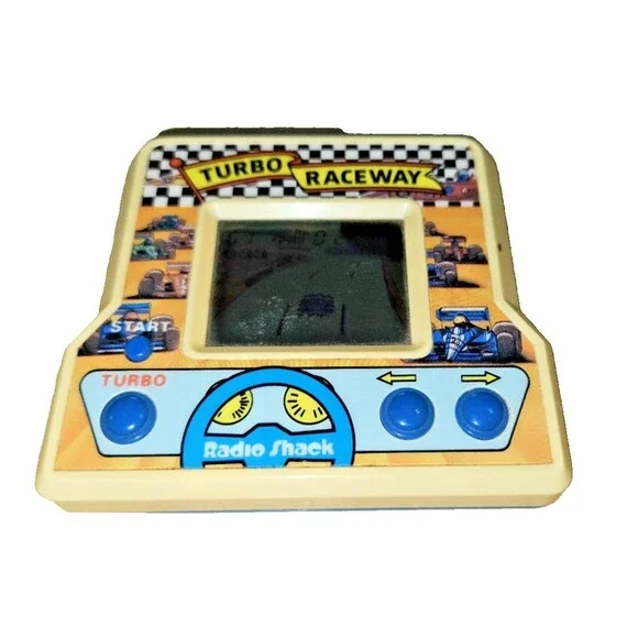VINTAGE ELECTRONIC HANDHELD TURBO RACEWAY GAME RADIO SHACK TESTED + WORKS