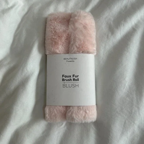 Beautylish Pink Faux Fur Brush Roll