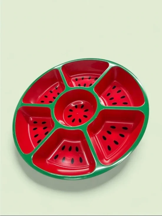 Watermelon-Themed 7-Section Party Snack Platter