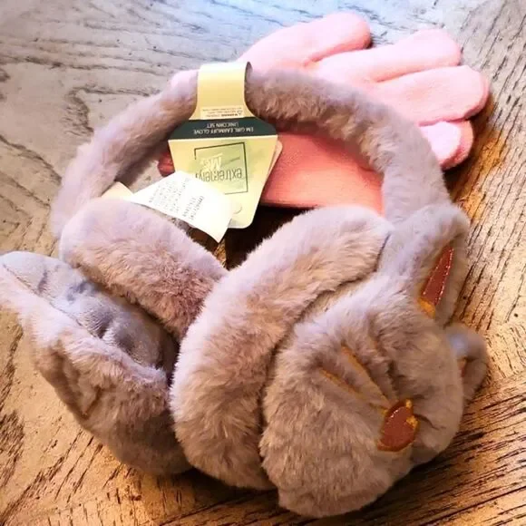 Ear warmer headband with mitten kitty NWT