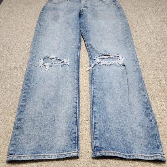 Levis 501 Jeans Men 34x32‎ *READ Light Wash Distressed Straight Leg Button Fly