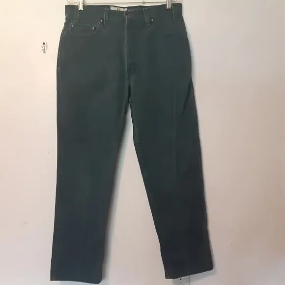 Vtg Levis Signature 540 Jeans Mens 34x29 Green Relaxed Fit Denim Brown Tab