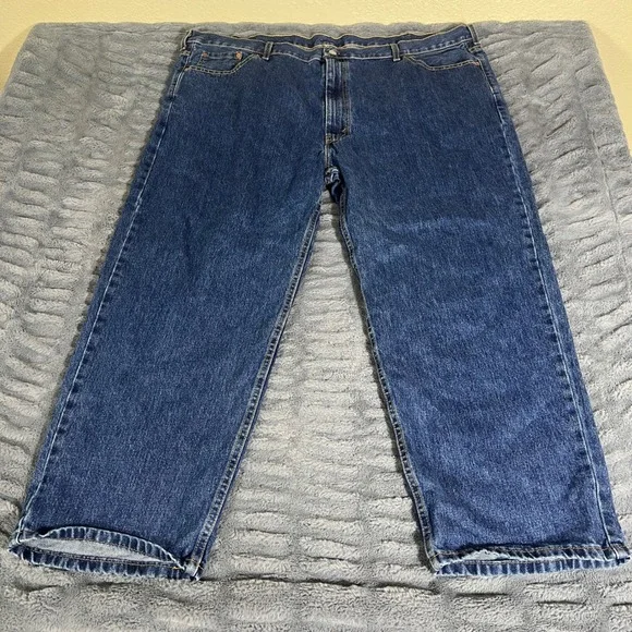 Levis 550 Mens 50x30 Relaxed‎ Fit Tapered Leg Jeans Dark Wash Blue 01550-4886
