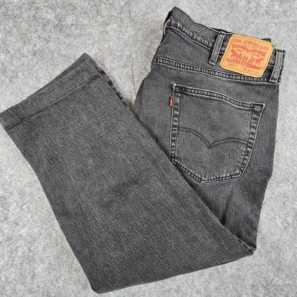 Levi's 541 Jeans Mens 38 Black Charcoal Wash Tapered‎ Athletic Denim Pants