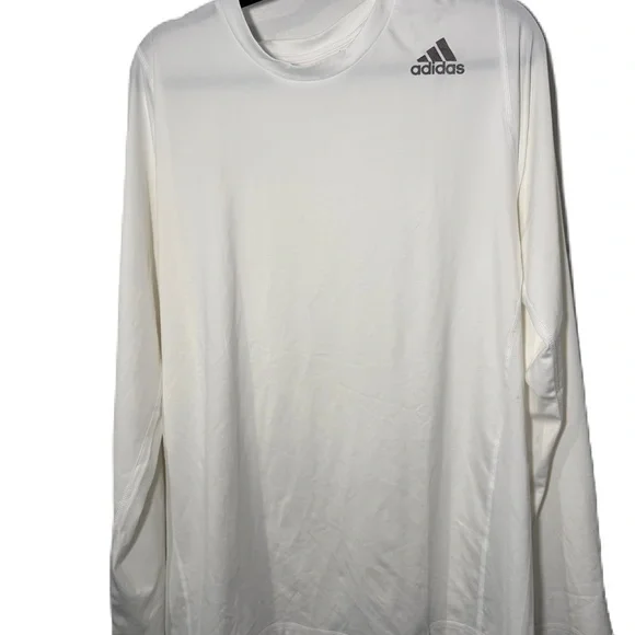 Adidas Men's Cream Long Sleeve Tee