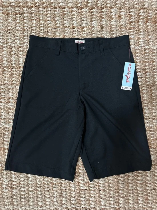 Cat & Jack Black Boys Flat Front Shorts size 16