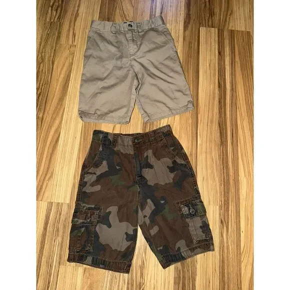 Polo Ralph Lauren Boys Khaki Shorts size 7 Oil Stains‎ Arizona Jean Shorts Cargo