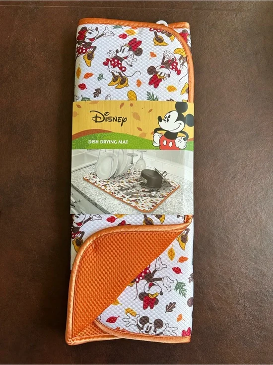 Disney Dish Drying Mat Mickey Mouse And Friends Fall Autumn Leaves