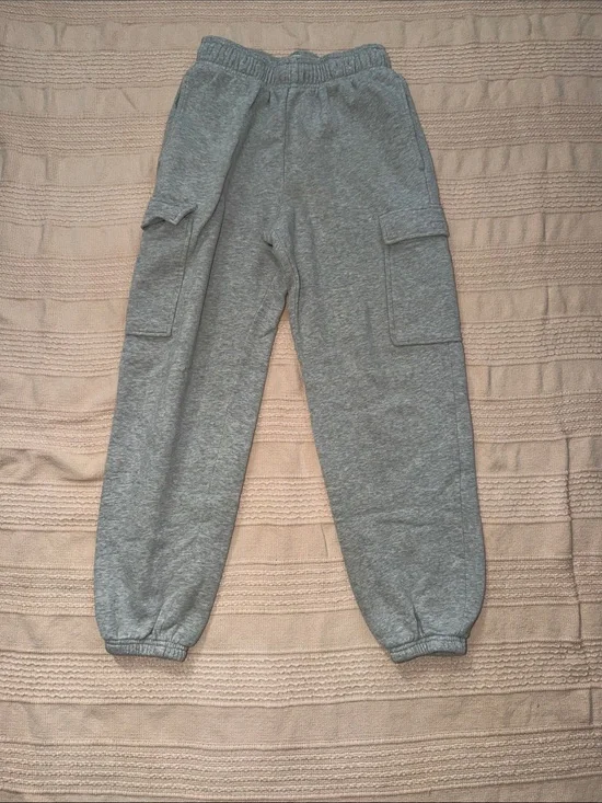 Zara Grey Kids Cargo Joggers with Elastic Cuffs