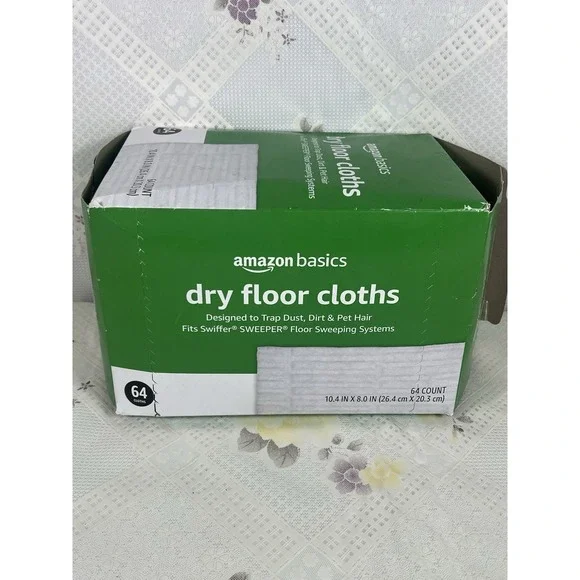 Amazon Basics‎ Dry Floor Cloths to Clean Dust, Dirt, Pet Hair, 64 Count