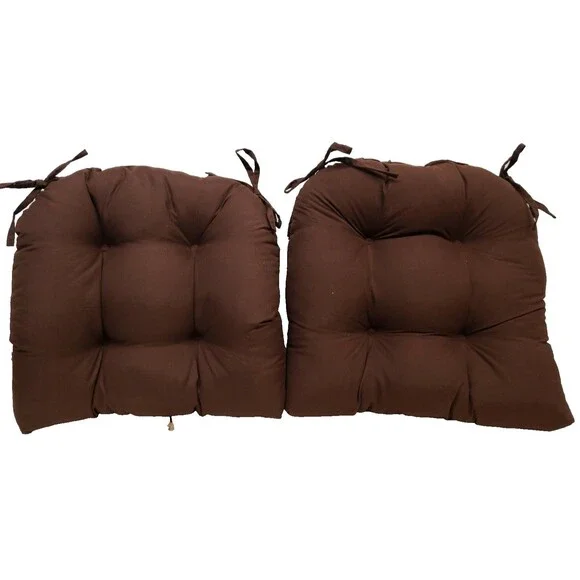 Set of 2 Same Thick Reversible Cushion Chair Pads w/ties(16