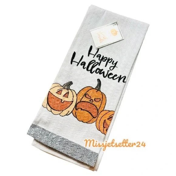 NWT Target Happy Halloween Pumpkin 2 count Dish Towels Bullseye Playground