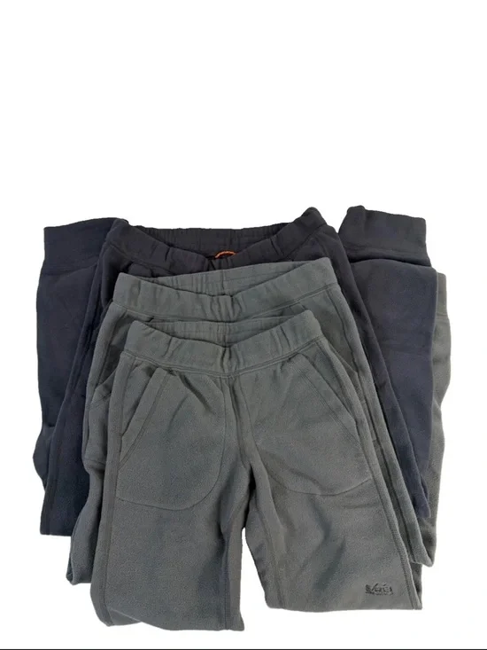 REI Co op Lot of 3 Fleece Jogger Pants Gray Pull On Sweatpants Pockets XS, M, L