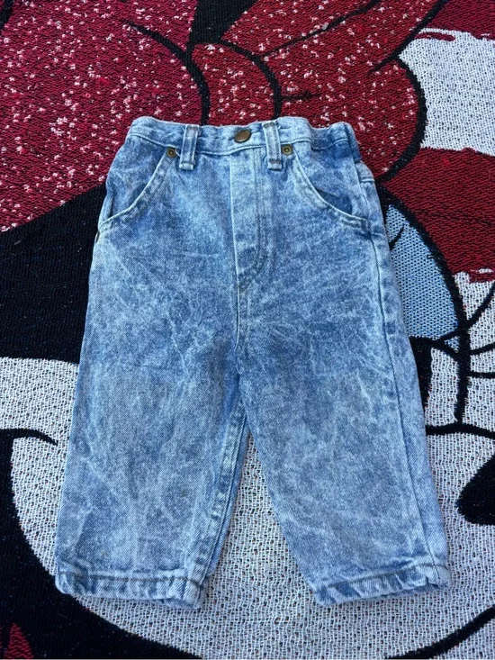 VINTAGE 90s ACID WASH BLUE JEANS SIZE 12 MONTHS