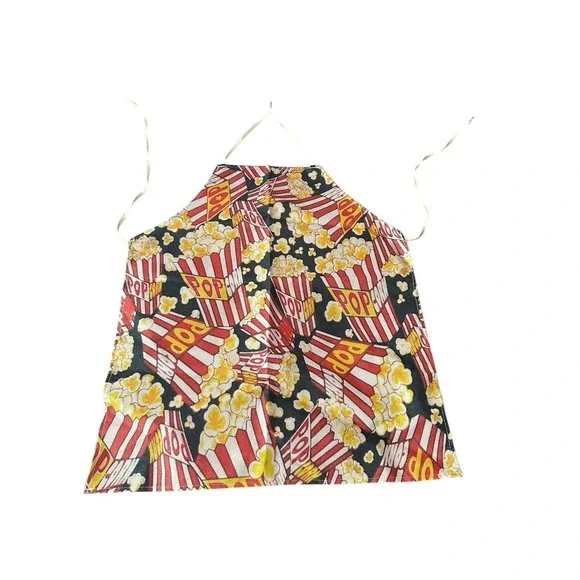 NEW novelty adult ONE SIZE‎ apron full coverage canvas funny POPCORN