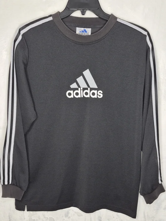 Vintage 90s Adidas Mesh Stripe Jersey Crewneck M‎