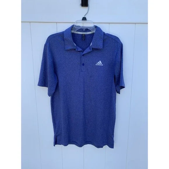 Adidas Mens Blue Short Sleeve Performance Golf Polo Sz Small