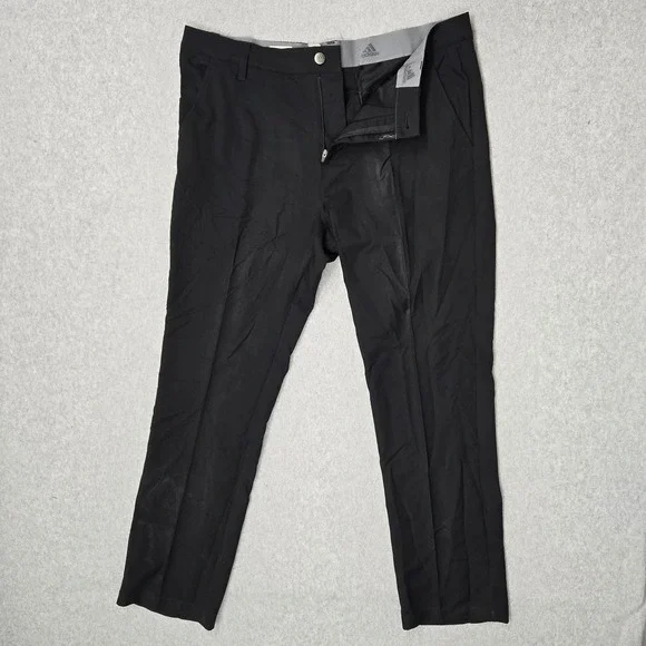 Adidas Men Pants 34X32 Black Dress Pants Golf Pants Logo 29