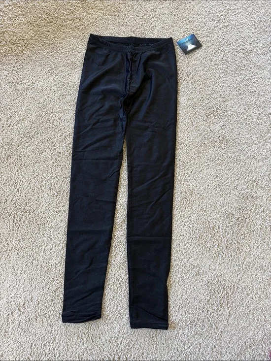 Kids Black Thermal Leggings with Elastic Waistband size medium