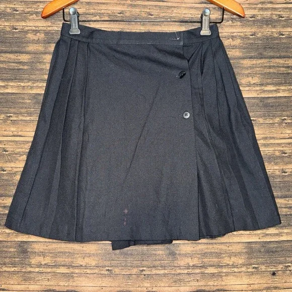 Talbots Kids Black Pleated Skirt Youth Size 14