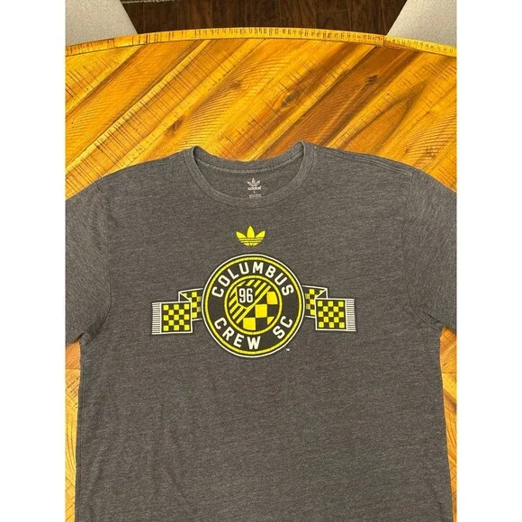 Vintage Adidas Columbus Crew SC MLS Soccer T-Shirt Men’s Large Gray 2015 Crest