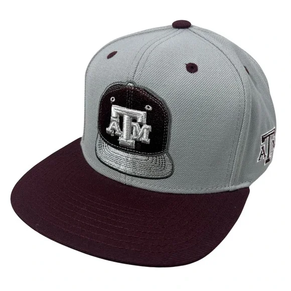 Texas A&M‎ Aggies Adidas NCAA1 Snapback Hat Cap Maroon Gray One Size