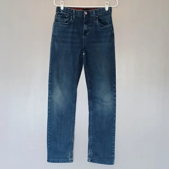 Levi's Jeans Boys 18 Reg Blue 514 Straight Fit Adjustable Waist Denim S111-07