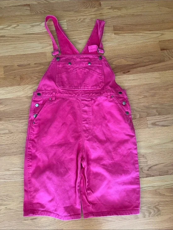 Vintage J MacInallys pink girls 13/14 bibs overalls