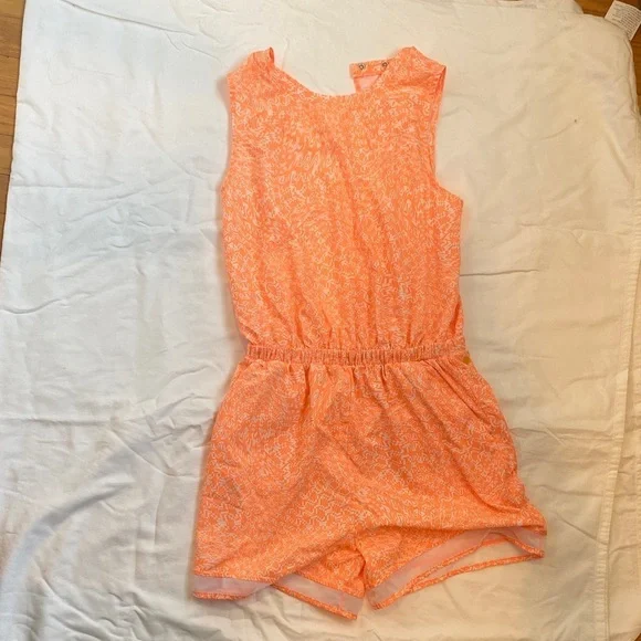 Zella Coral Print Girls' Sleeveless Romper