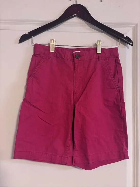 Old Navy Boys Red Flat-Front Cotton Shorts