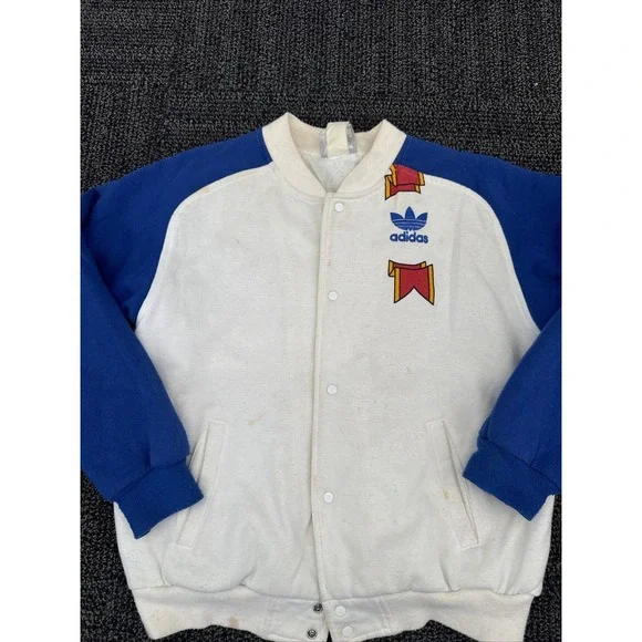 Vintage 80s Adidas Trefoil Sweatshirt L Surf‎ Skate Jacket Grunge Hip Hop