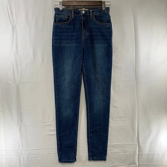 Levi's 720 High Rise Super Skinny Jeans Girls 14 Blue Dark Wash Adjustable Waist