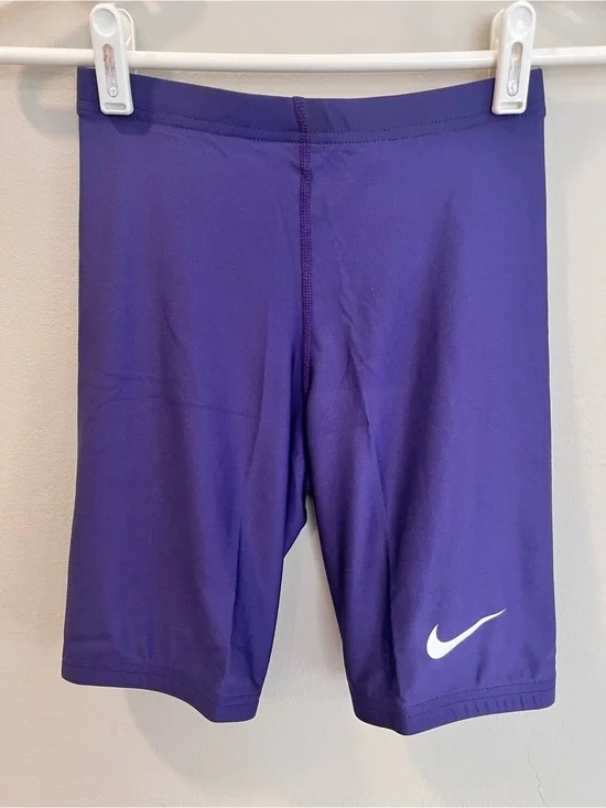 NEW Nike Boys Dri-Fit Running Half Tight Drawstring Shorts Size Medium Purple.