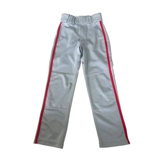 Rawlings Grey Boys Baseball Pants Youth Small Red Stripe ACAYPRO150B