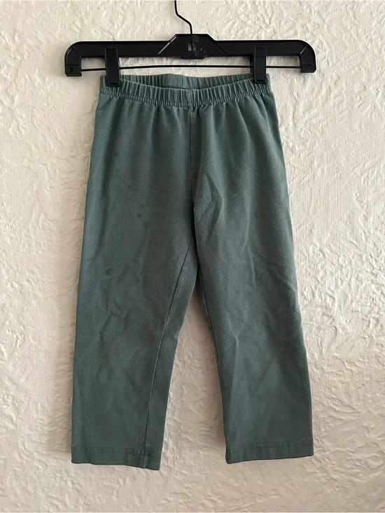 Hanna Andersson Slate Green Cropped Capri Leggings Kids Girls 8