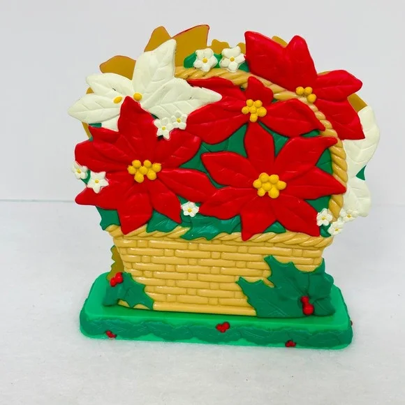 Unbranded Napkin Holder Unisex OS Poinsettia Basket Red Green Christmas Good