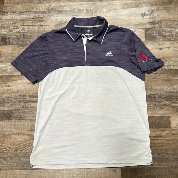 Adidas • color block Marriott polo