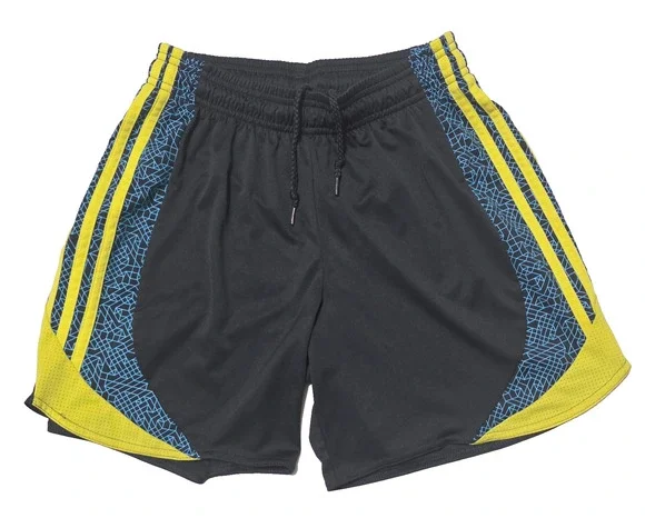 Adidas Men's Climacool Athletic Shorts Black Yellow Blue Geometric Pattern Sz S