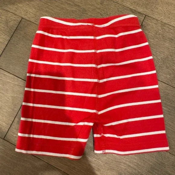 Hanna Anderson Red‎ and White Striped Shorts 100% Organic Cotton Boys 6-7 Yrs
