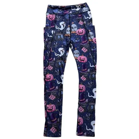 Fantasy & Fable Halloween Girls Leggings with Pockets