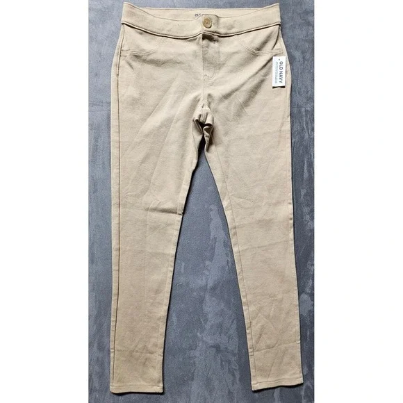 Old Navy‎ Girls Sz 12 Uniform Jeggings Rolled Oats Tan Khaki Pants 877991-00 NEW