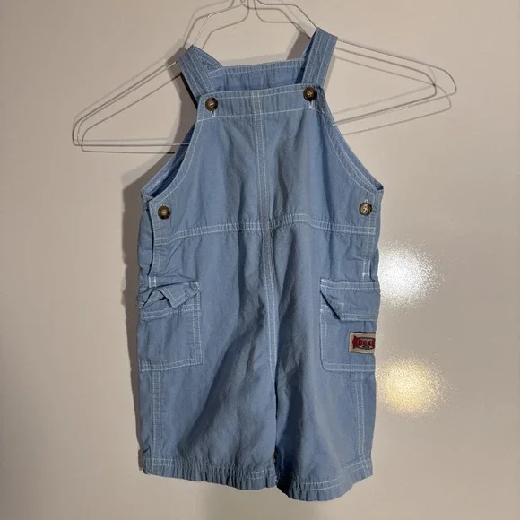 Charlie‎ Rocket Made In The USA Mini Rocket Overalls Light Blue Large
