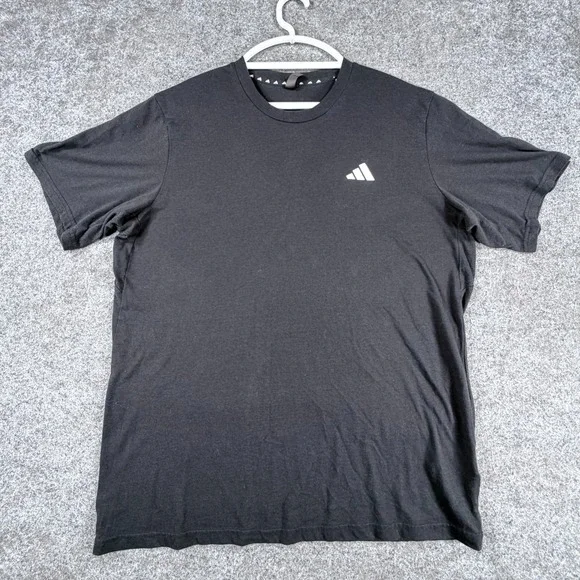 Adidas Aeroready T Shirt Men XL Black Badge of Sport Logo Crew Neck Short Sleeve
