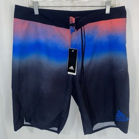 NWT Adidas Board‎ Shorts Swim Trunks Mens 36 Blue Legend Ink Fading Tech FJ3911