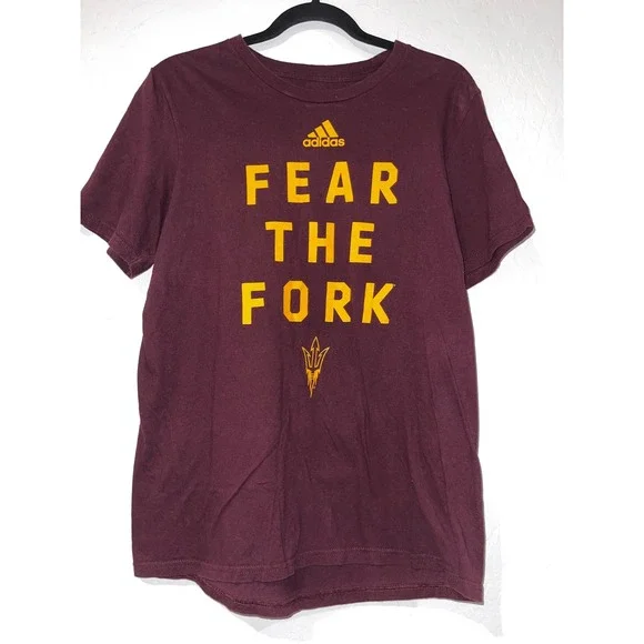 Arizona State Sun Devils Fear The‎ Fork Maroon Medium T Shirt Adidas Amplifier