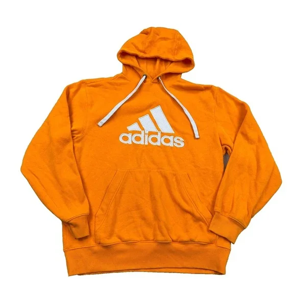 Adidas Hoodie Men Medium Tennessee Orange Sweatshirt Pullover Cotton Spellout *