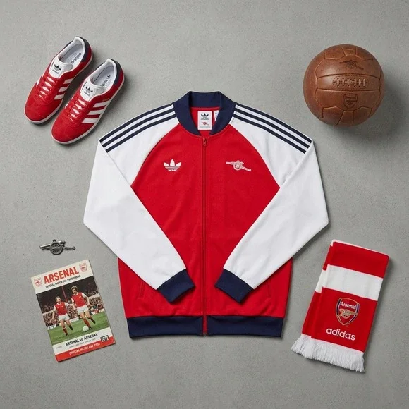 Adidas Originals Arsenal FC Track Jacket NWT Mens 2XL Red Full Zip KB1793