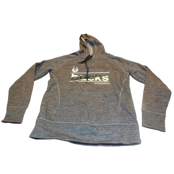 NBA Adidas Hoodie Men Sz M Milwaukee‎ Bucks Drawstring Sportswear Long Sleeve