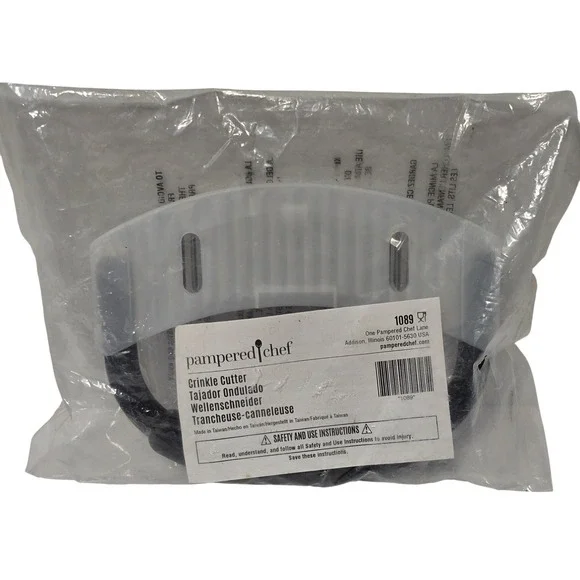 Pampered Chef Crinkle Cutter 1089 Wavy Blade Vegetable Slicer New In Bag