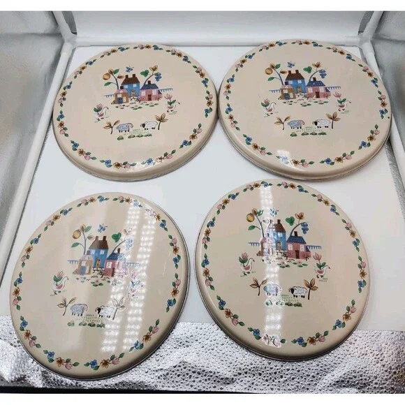 Vintage Heartland by International Stove Covers Set of 4, 8 Inch 10 Inch